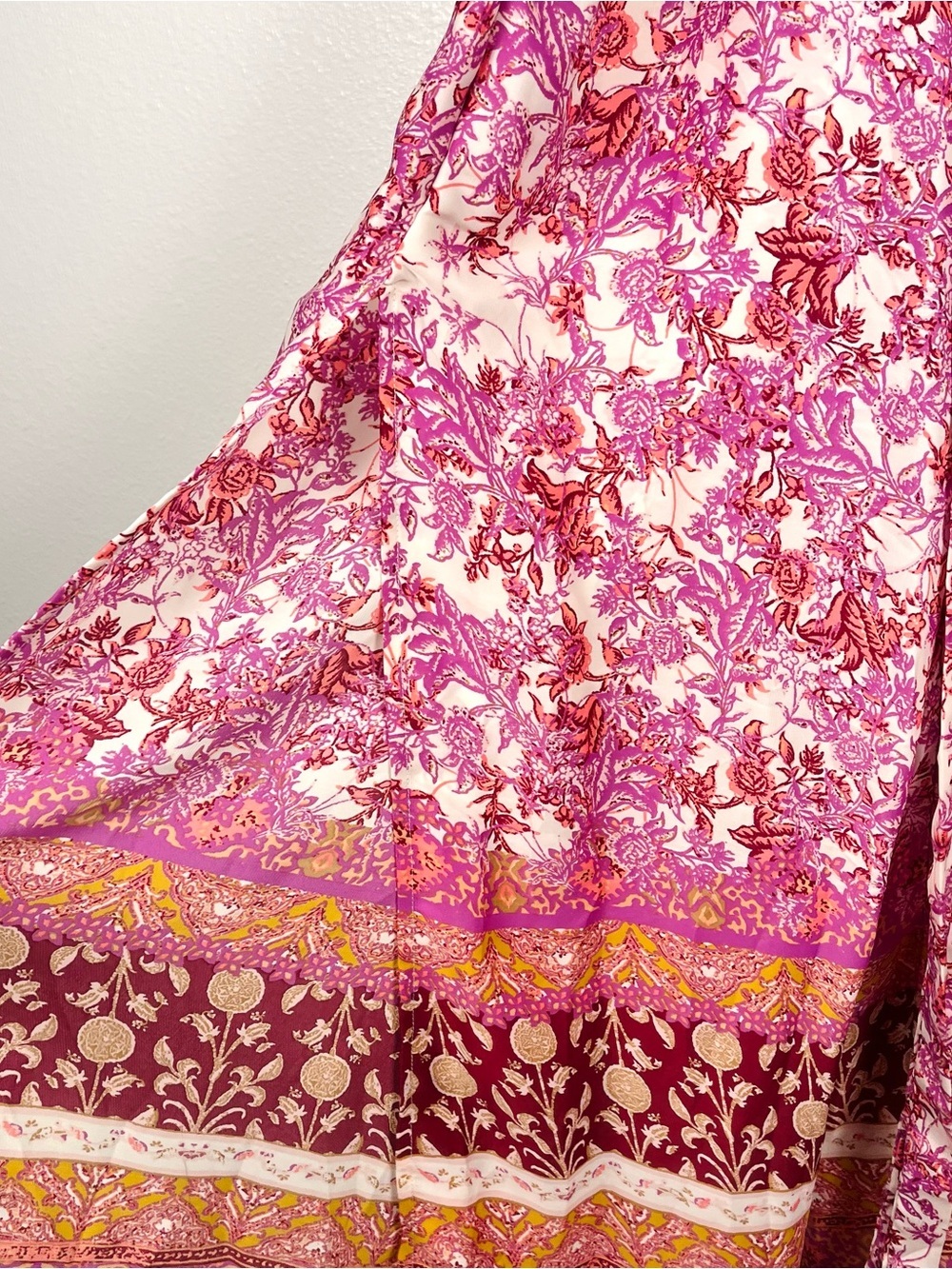 Free People Small Leona Pink & Purple Print Wide Leg Sleeveless Jumpsuit - Picture 5 of 7